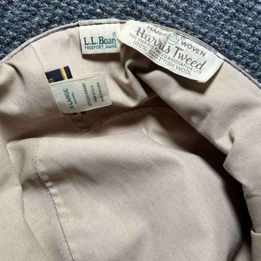 LL Bean Harris Tweed Gore-Tex Bucket Hat Mens XL Grey Wool Scottish Made in USA